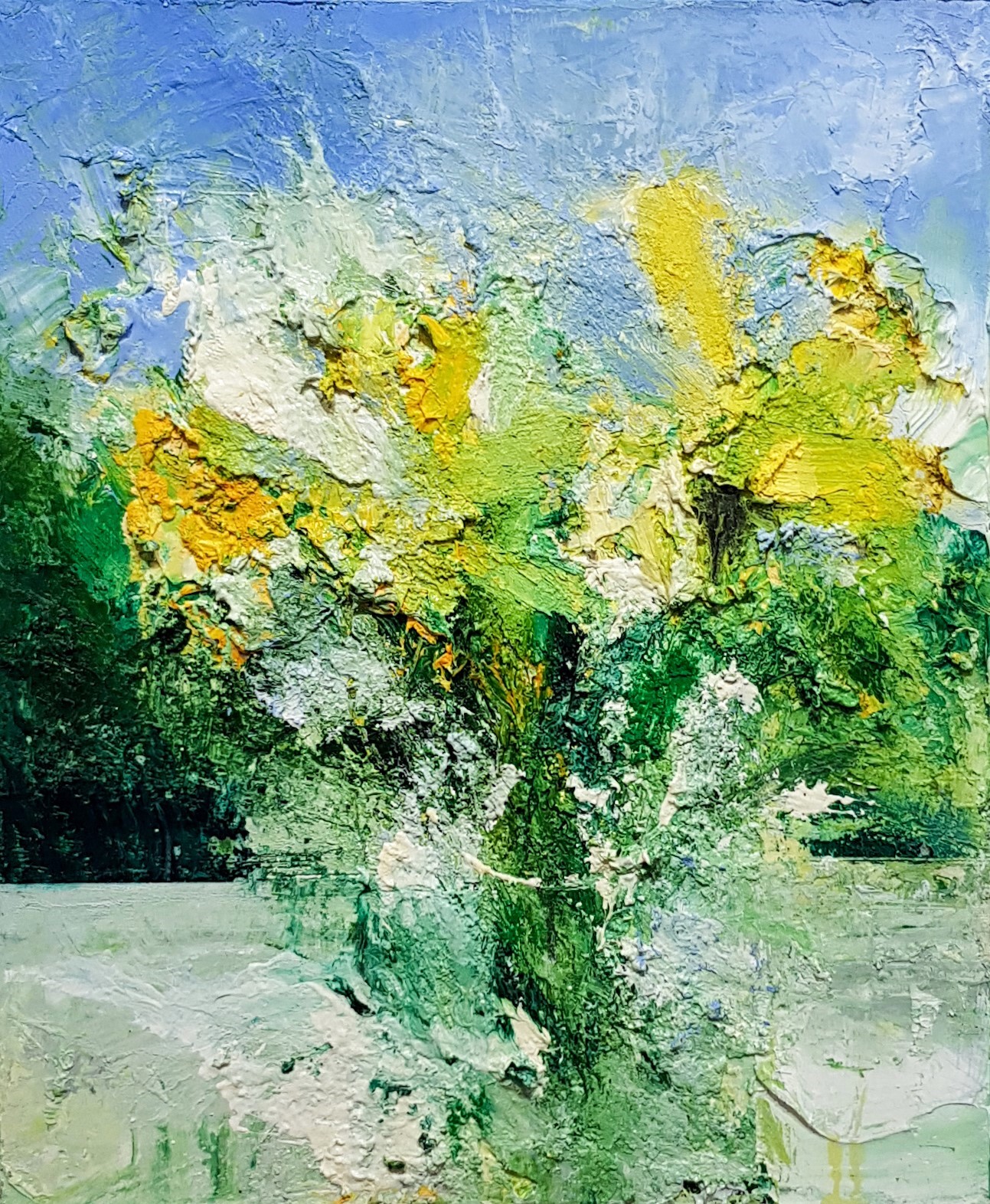 'Daffodils, Vase, Garden Window' by artist Matthew Bourne